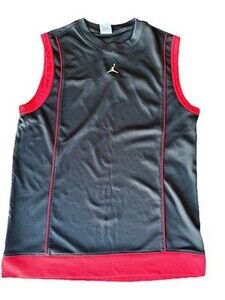 Vintage  Air Jordan Active Jersey Tank Top Small Black Red Read Description
